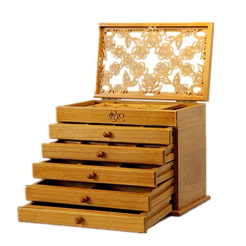 Новые Романтические розы резная деревянная шкатулка для ювелирных изделий