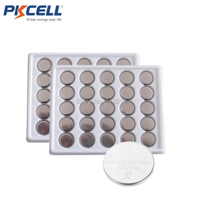 100 много PKCELL cr2032 3 В литиевая батарея кнопку батарейки CR2032 DL2032 ECR2032 5004LC шт. Кнопка