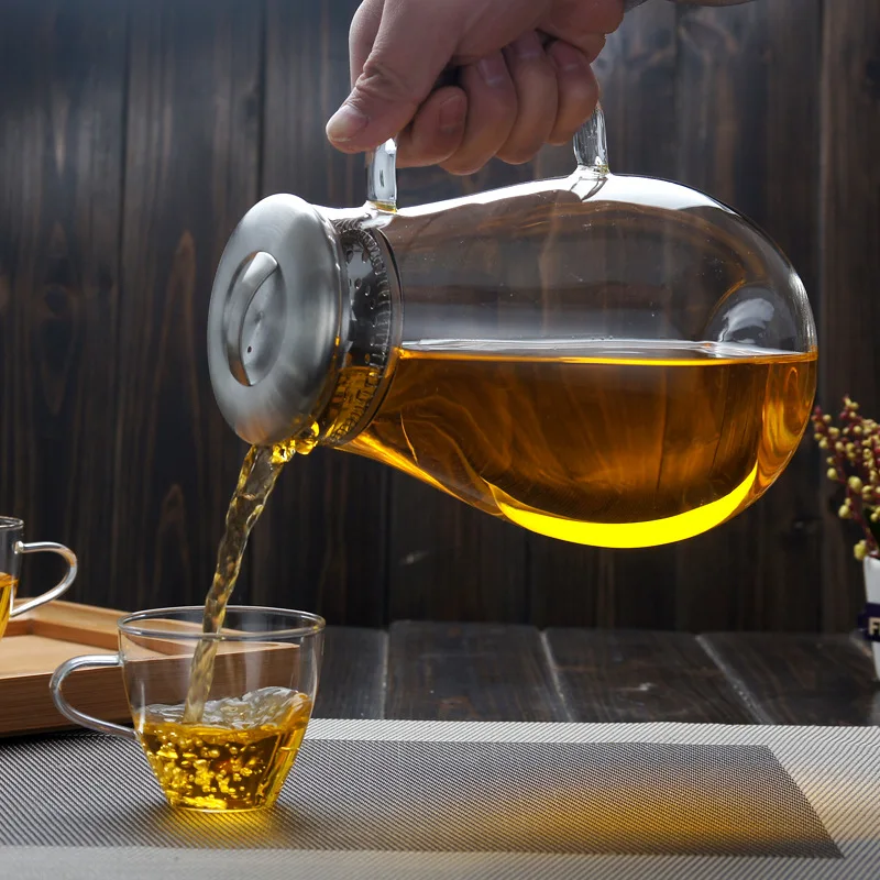 ELETON 2L стеклянный чайник для холодной воды из нержавеющей стали крышка с фильтром