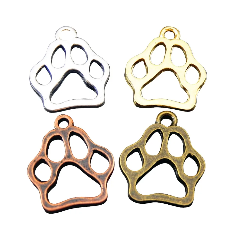 Wholesale 12pcs/Pack Private Design Mix Color Dog Puppy Footprint Charms Antique Tone Jewelry Making Finding Pendant GR 717|puppy raincoat|puppy