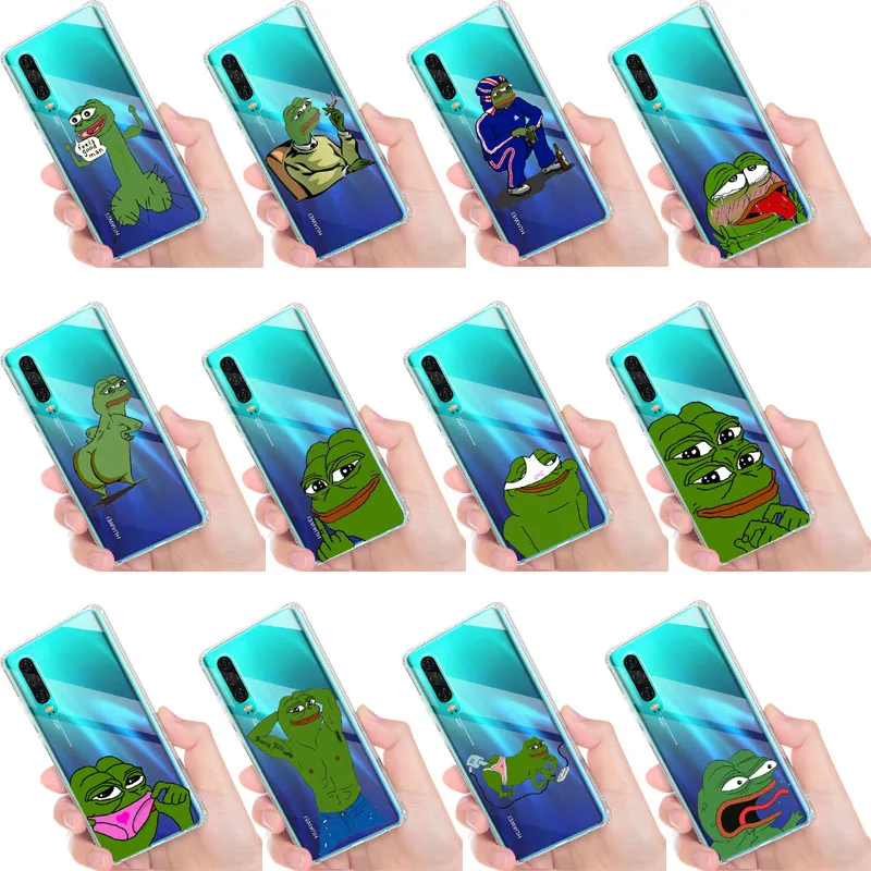 Pepe Memes грустная Лягушка Мягкий ТПУ чехол для телефона Huawei P8L P9 P20 P20L P30 Mate20 9 10 мягкий