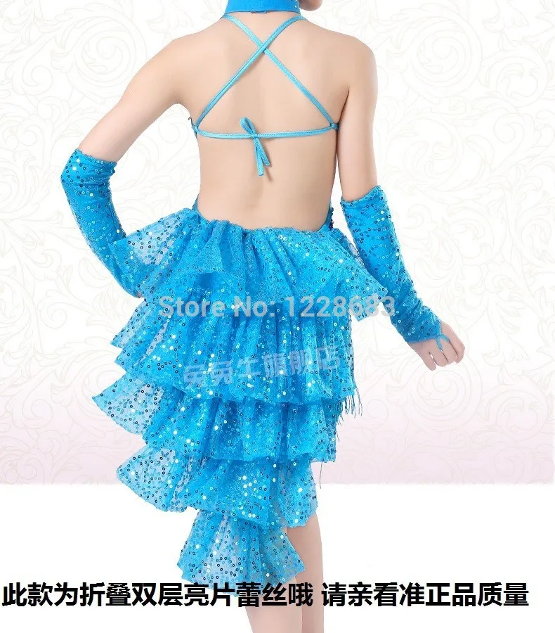 Блесток бахромой Franja Богемный комплект Roupa жужжальца Vestido De Baile Latino для детей