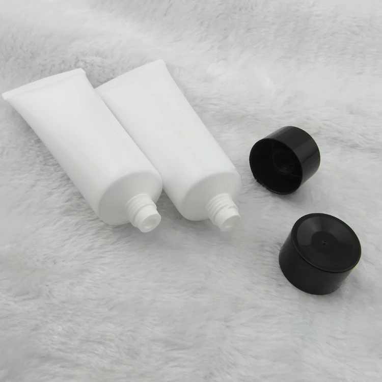 Белая пластиковая трубка 80 мл 50 шт./черная закручивающаяся крышка/эмульсионная
