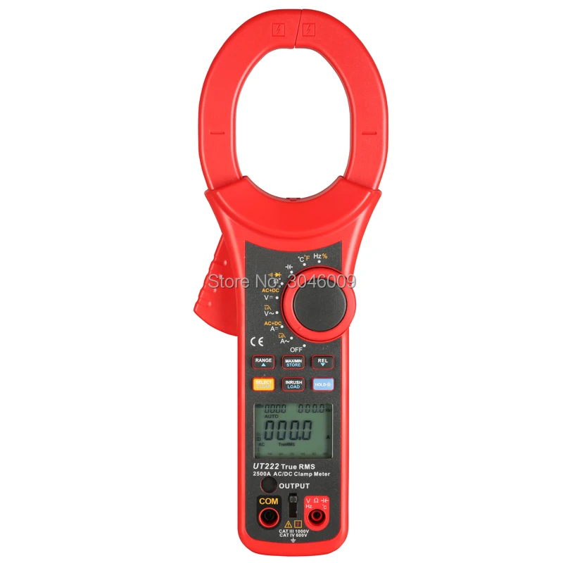 UNI-T UT222 ACDC 2500A цифровой клещи True RMS Амперметр резистор/частота/температура/диод тест перенапряжения тока данных