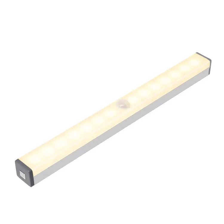Cold white Датчик движения шкаф светильник s USB Перезаряжаемый светодиодный, 10/14 светодиодный беспроводной ночной Светильник для шкафа, лестницы - Цвет: Cold white