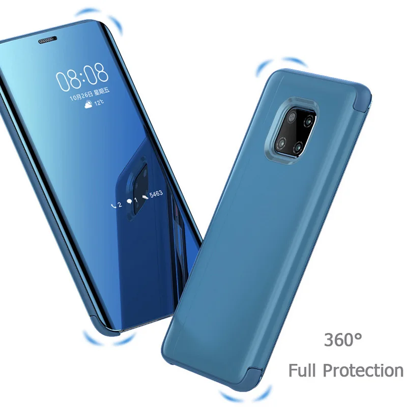 Творческое зеркало кожаный чехол для huawei P20 Коврики 20 P8 P10 P9 lite Pro Nova 3 3i honor 10 9 8 7 smart
