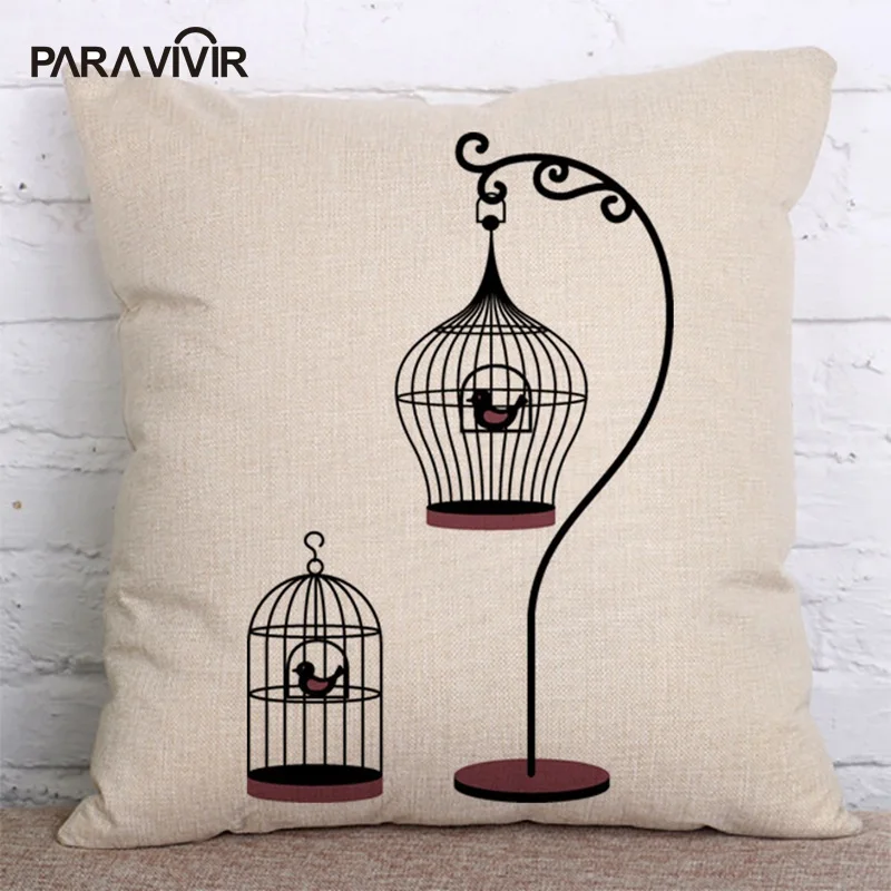 Para Vivir мультфильм Товары для птиц Клетка Чехлы подушек Офис Украшение Хлопок