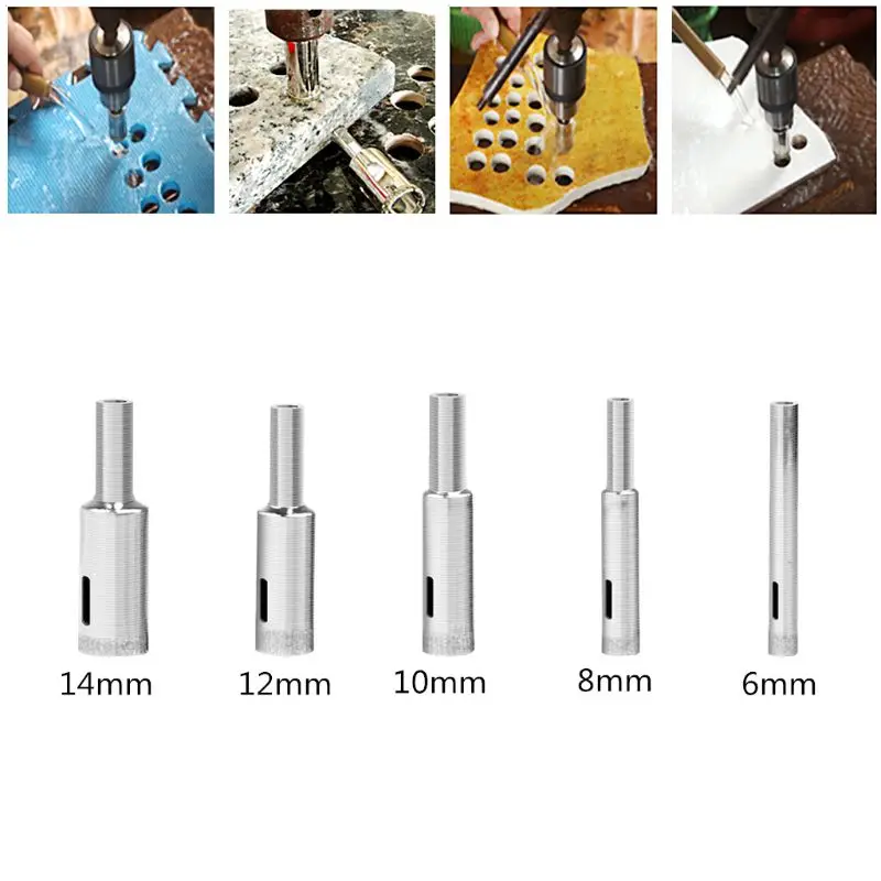 

5pcs Diamond Holesaw Drill Bit Tool For Ceramic Porcelain Glass Marble 6-14mm