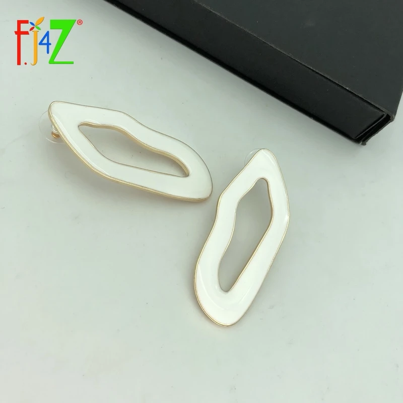 F. J4Z, женские прекрасные серьги, мода Nova Za, дизайнерские серьги, белая эмаль, неправильной формы, большие серьги, Aretes mujer