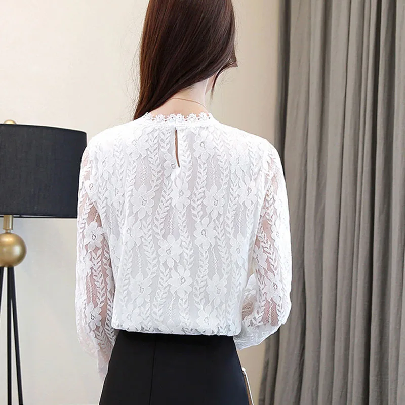 Весна 2019 новая модная Однотонная футболка с кружевом футболки женские блузы