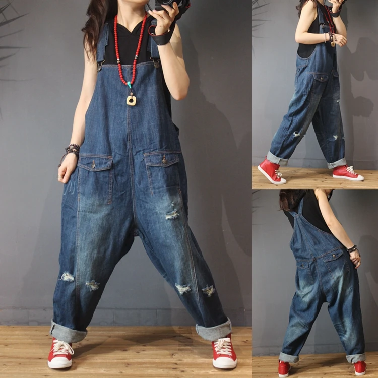 Джинсы женские универсальные свободные винтажные Выбеленные с дырками на весну