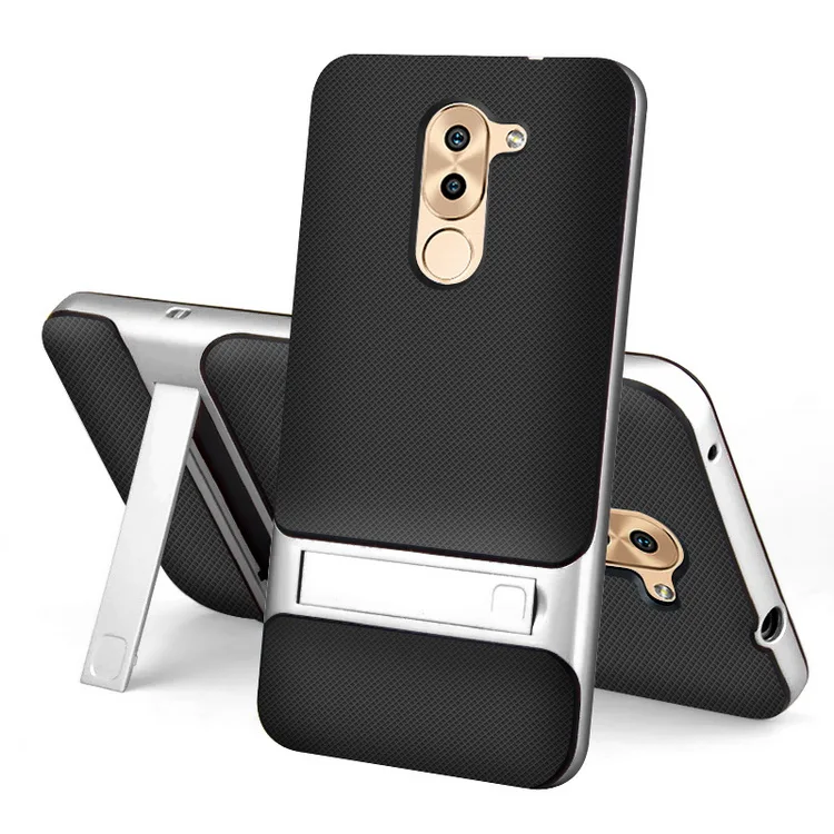 Чехол для Huawei Honor 6X/для HUAWEI gr5 /mate 9 Lite 5," чехол PC+ TPU Hybird подставка для телефона Coque Capa Funda - Цвет: Black Silver