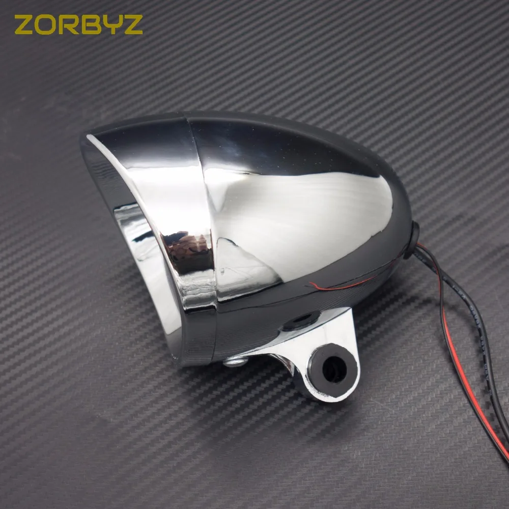 ZORBYZ мотоциклетные хромированные СВЕТОДИОДНЫЕ пулевидные фары противотуманные с