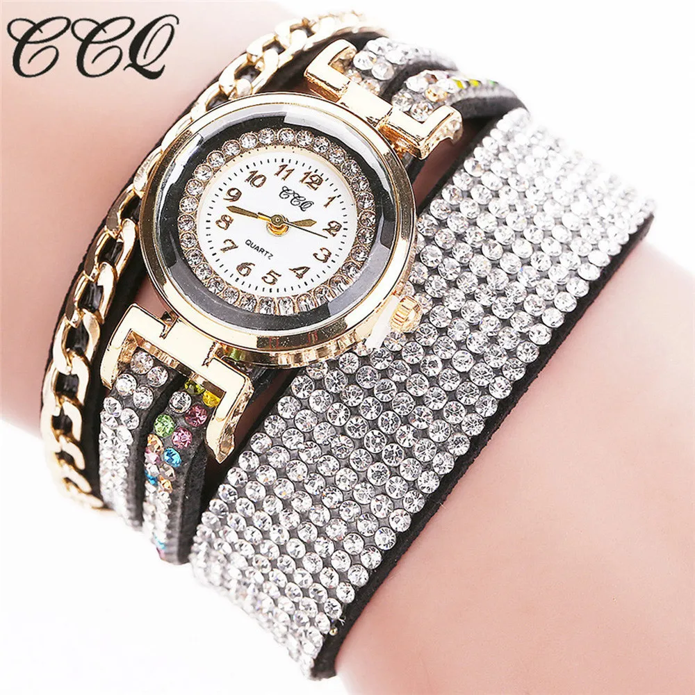 CCQ брендовые винтажные часы с кожаным браслетом женские наручные кварцевые