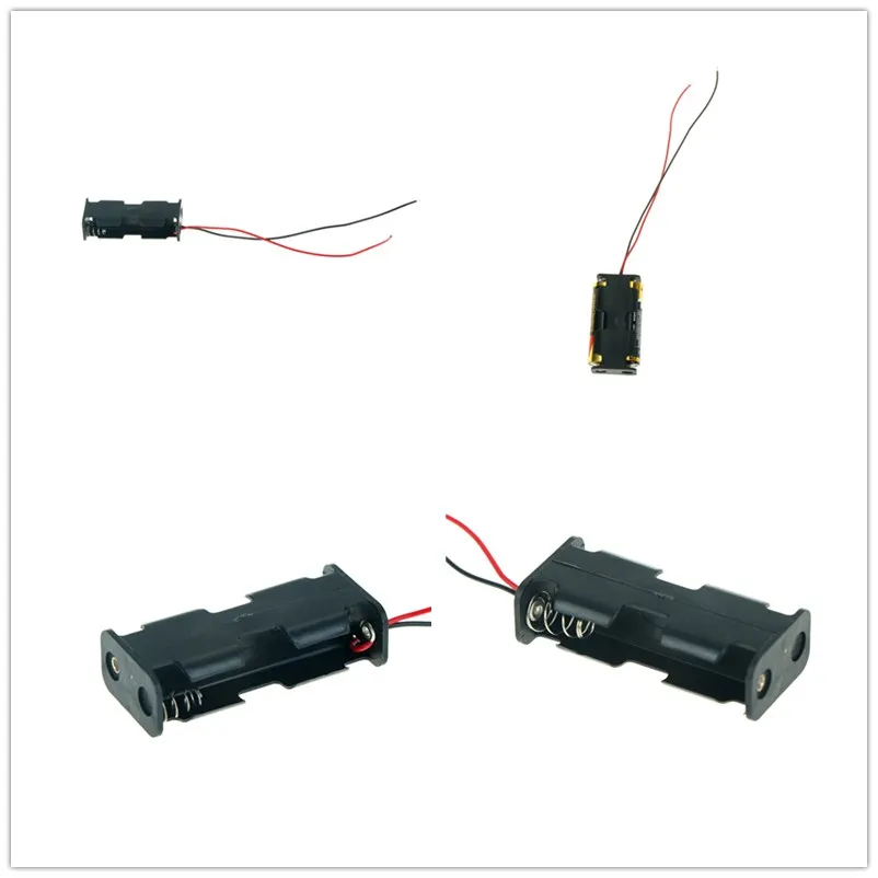 Высокое качество 1 шт. 2 Pin черный пластик 2x3 V AAA батарейный отсек держатель| |