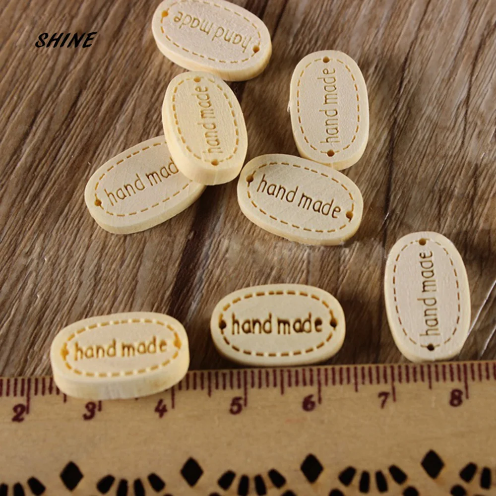 50 шт. декоративные украшения для скрапбукинга 19x12 мм|wooden buttons|sewing woodenwooden buttons hand made