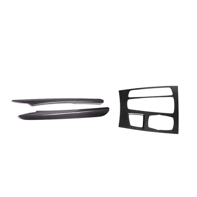 

car accessories 100% Carbon Fiber Interior Gear Shift Knob Panel Trim Cover 3PCS Fit For BMW X5 F15 2014-2017