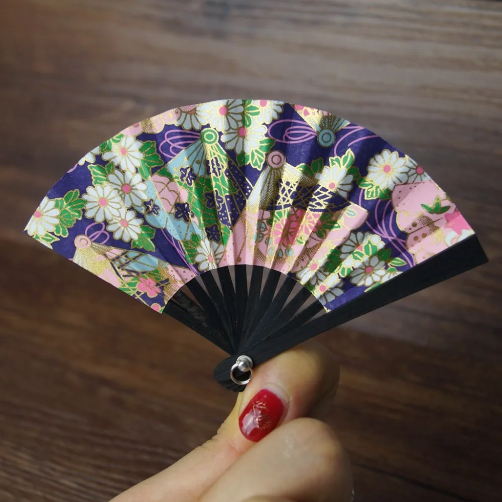 

BJD Doll OOAK Purple Daisy Floding Fan Japan Kimono Style For 1/4 17" 44CM Tall MSD DK DZ AOD DD
