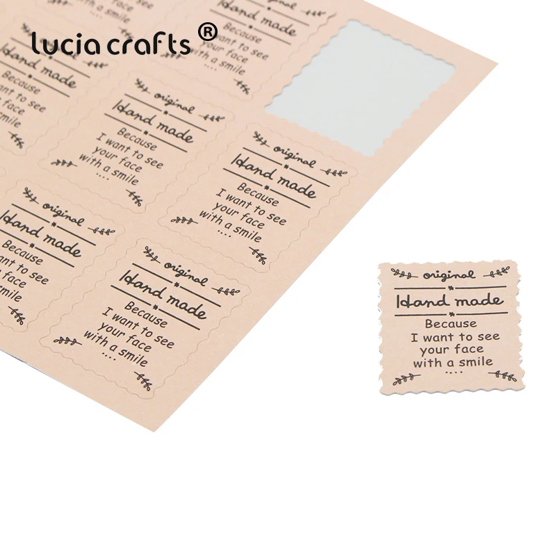 Lucia Ремесла Розовый "hand made" Уплотнительная наклейка выпечка посылка печенье коробка для украшения торта 48 шт I0416