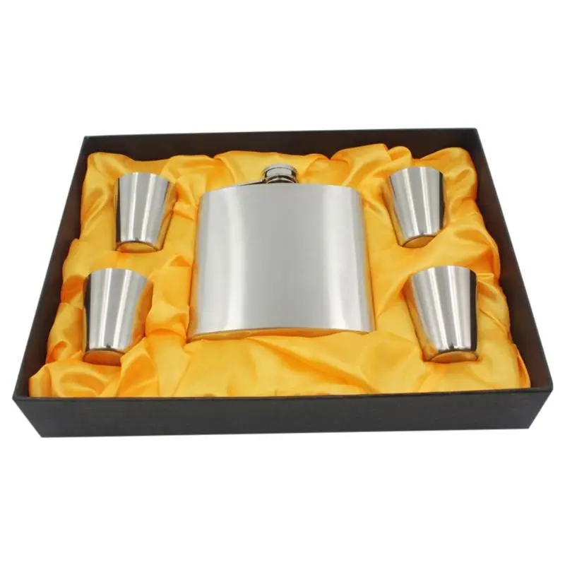 6oz Нержавеющая сталь плоская фляжка Воронка чашки вина Бутылка алкоголя Наборы