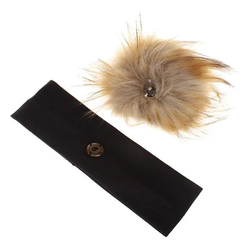 Детская повязка на голову с помпонами для девочек зимние хлопковые эластичные