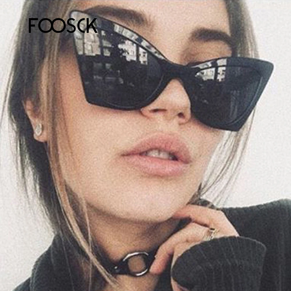 FOOSCK, женские модные солнцезащитные очки кошачий глаз, повседневные, женские, кошачий глаз, Ретро стиль, солнцезащитные очки, UV400