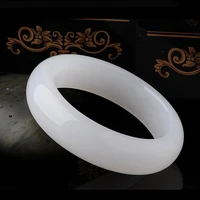 kyszdl free shipping natural white stone bracelet narrow version fashion elegant genuine natural stone bangle ladys gift