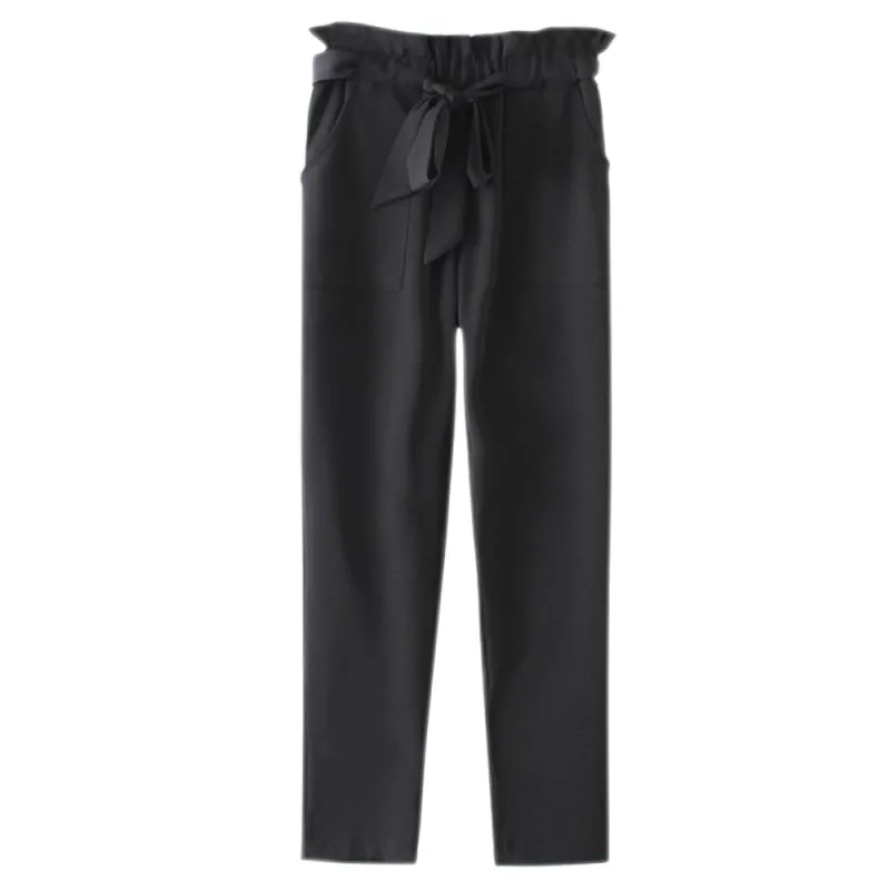 Женские брюки с высокой талией шаровары женские галстуком бабочкой|trousers for women|pants