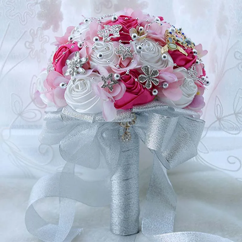 

European Country Style Handmade Wedding Bouquets Bride Holding Flower Bouquet Silk Artificial Flowers Bridesmaid Bride Bouquet