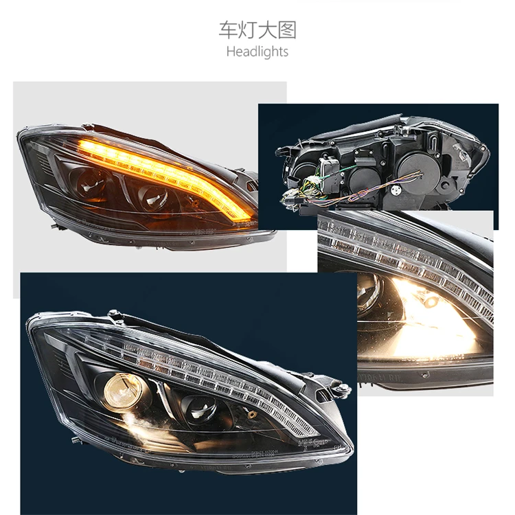 Head Lamp for W221 Headlights 2006-2009 S300 S400 Headlight LED auto DRL Lamp Hid Bi Xenon Auto Accessories