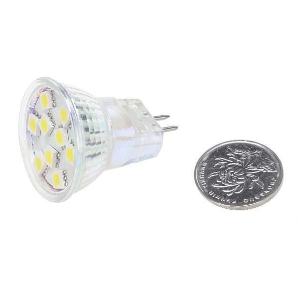 Приглушаемая 9 светодиодов 5050 5060 SMD MR11 светодиодная лампа 2 Вт 12 в 24 1 8 Вт-лм Белый
