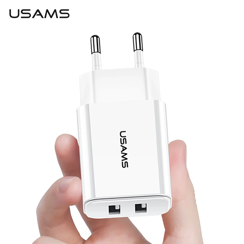 USB зарядное устройство USAMS 2 1 А универсальное быстрое для телефонов iPhone Samsung 2USB
