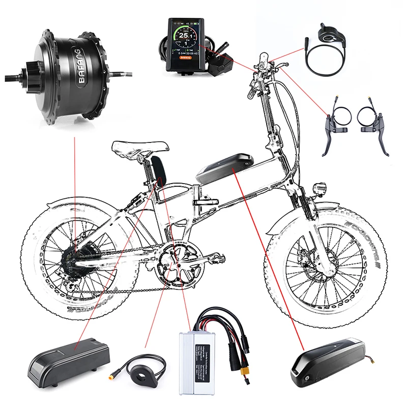 Fat, фара для электровелосипеда в Bafang 48V 750W задний 2" 26" Электрический мотор эпицентра деятельности колеса Электрический велосипед Conversion Kit DIY DC Кассетный мощный снеговой велосипед двигателя