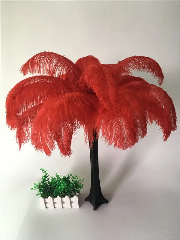 free shipping!50 PCS/lot beautiful Red ostrich feather 40-45 cm / 16 to 18 inches Wedding feather body Ostrich plumage
