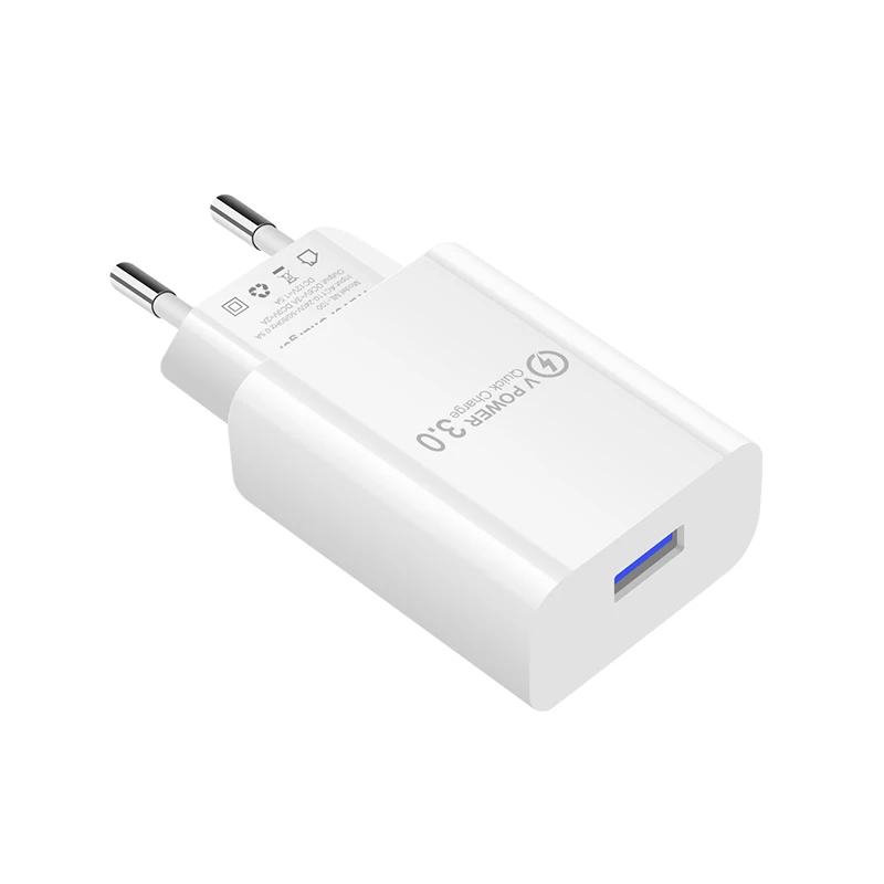 YOJOCK USB зарядное устройство адаптер дорожное настенное зарядное устройство 18 Вт Быстрая зарядка 3,0 EU/US вилка Быстрая зарядка телефона для iPhone X samsung S8 Xiaomi - Тип штекера: EU Charger