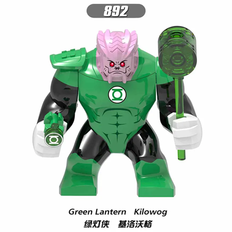 Одиночная супер героев Кирпичи Строительные блоки Зеленый Фонарь Kilowog анти Веном фильм халкбастер Darkseid Халк фигурка дедпула 892
