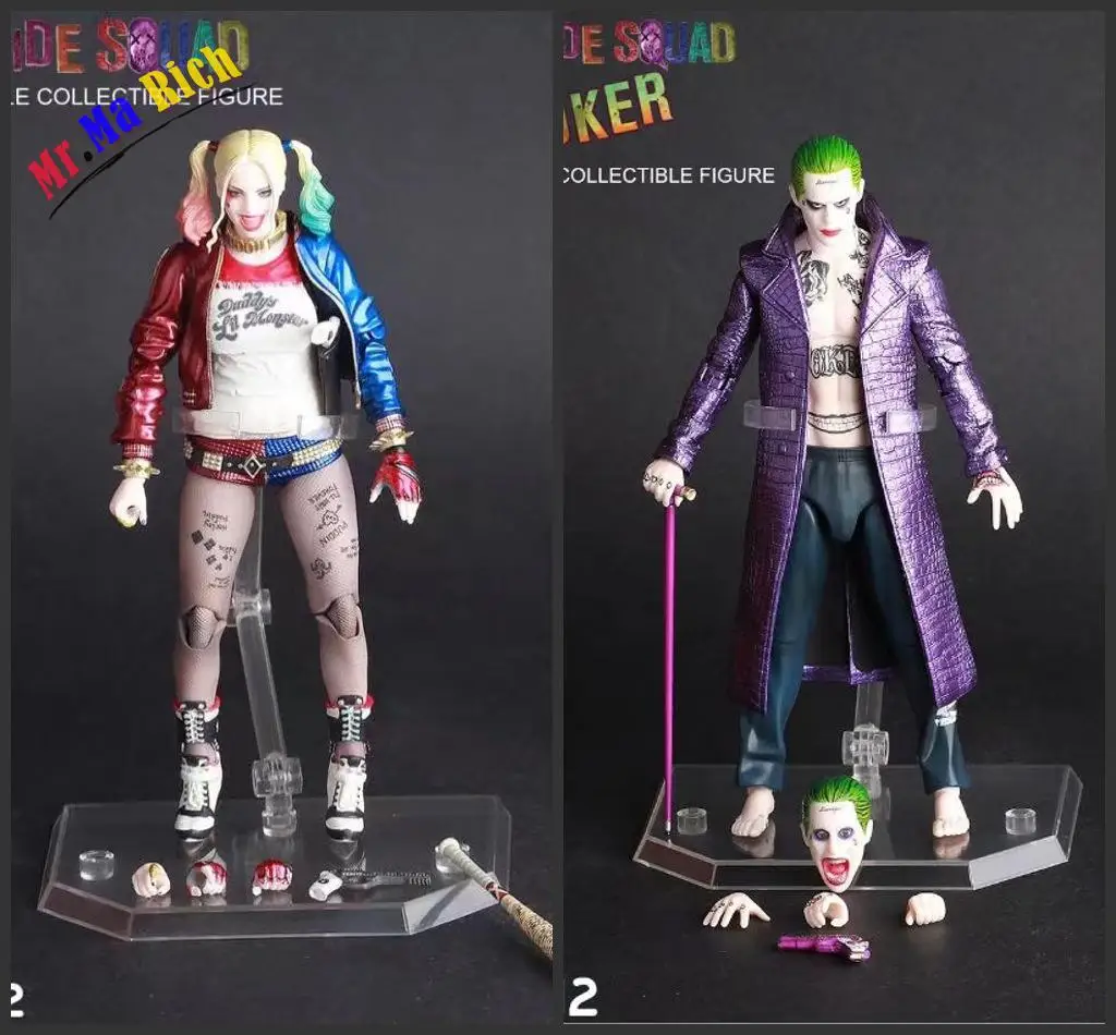Pazzo Giocattoli 1:12 отряд самоубийц Harley Quinn и Joker Bjd фигурка Da collizione игрушка 7 дюймов 18 см|toys