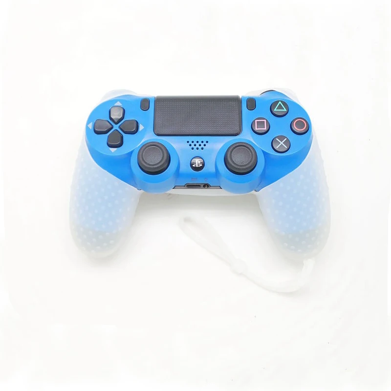 JIE LI ion аккумулятор Противоскользящий Силиконовый чехол для sony Игровые приставки duashock 4 PS4 тонкий поляризационный фильтр Pro контроллер с двумя джойстик шапки