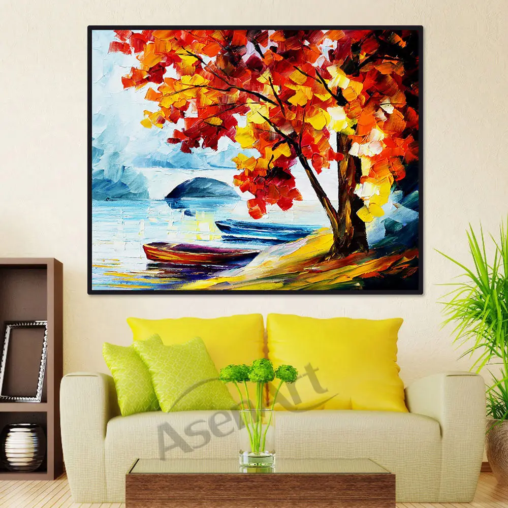 lighthouse seascape forest Landscape Print Canvas Modern oil Painting poster Wall Art Picture for Living Room Bedroom home Decor | Дом и сад