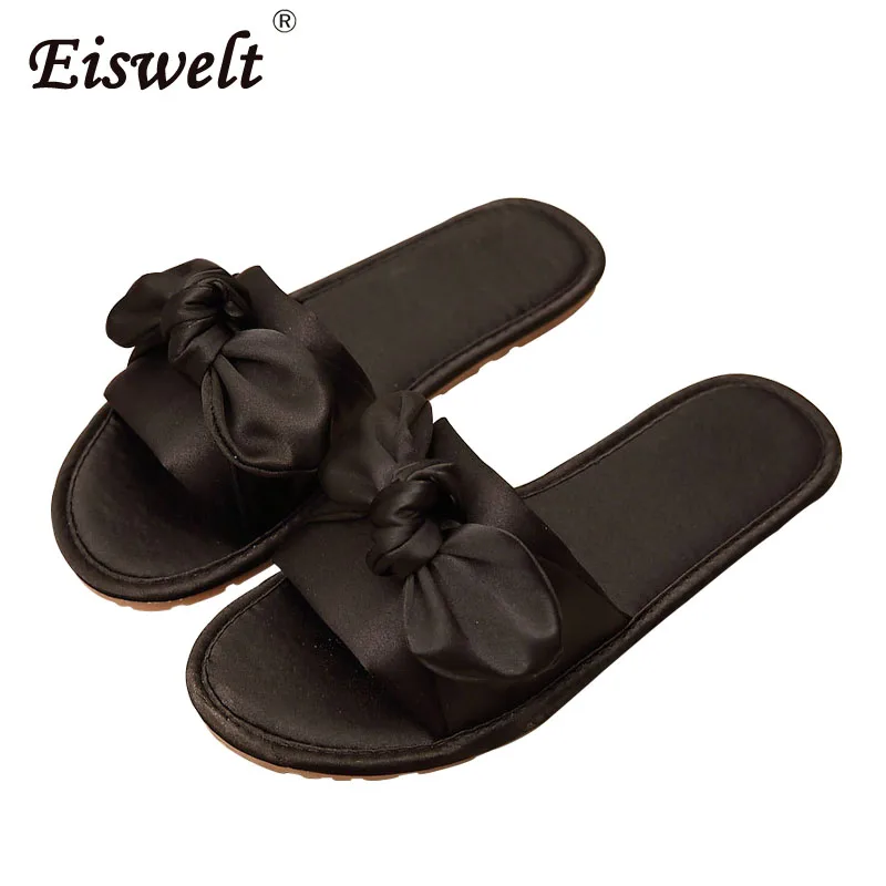 EISWELT/Новинка летние женские тапочки Женские Модные Повседневные с бантом