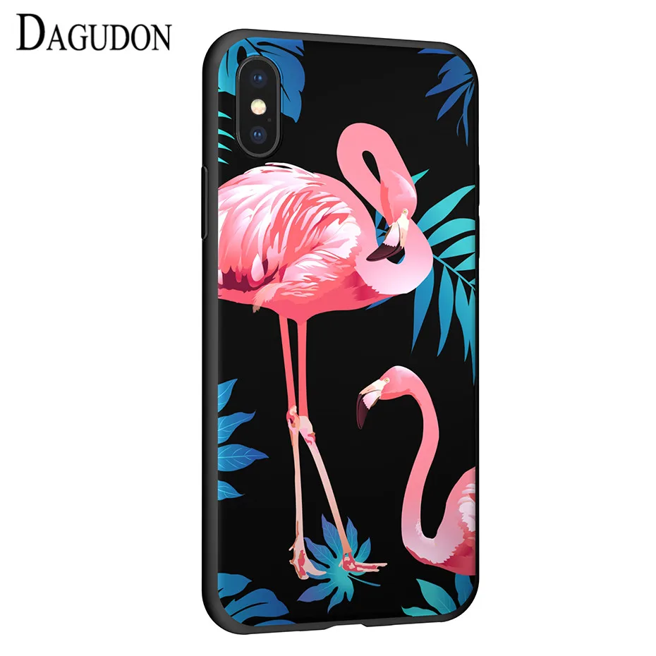 Dagudon Чехол для IPhone X чехол силиконовый животных фламинго Краски Телефонные Чехлы