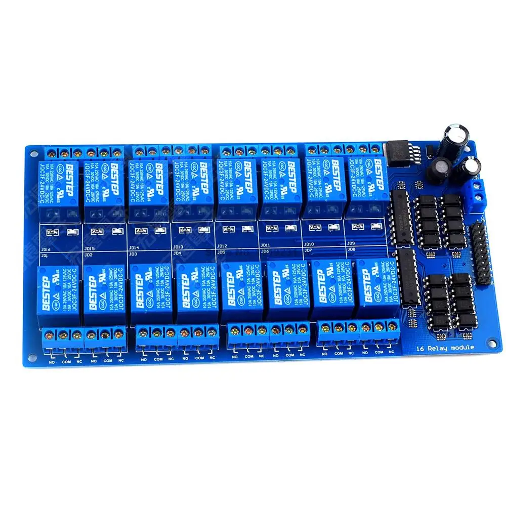 DC 24 V 16 канальный релейный модуль Интерфейсная плата с оптроном защита LM2596
