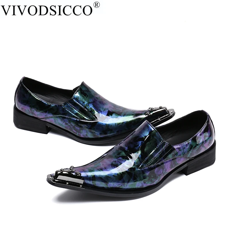 VIVODSICCO/Роскошные Классические Мужские модельные туфли из натуральной кожи; деловая Свадебная обувь для работы; Sapatos; кожаные мужские туфли-оксфорды