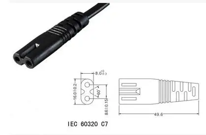Кабель-переходник C7C8, Европейский IEC320 C7 Female to C8 (art.: 79b633bb4) - 79b633bb4