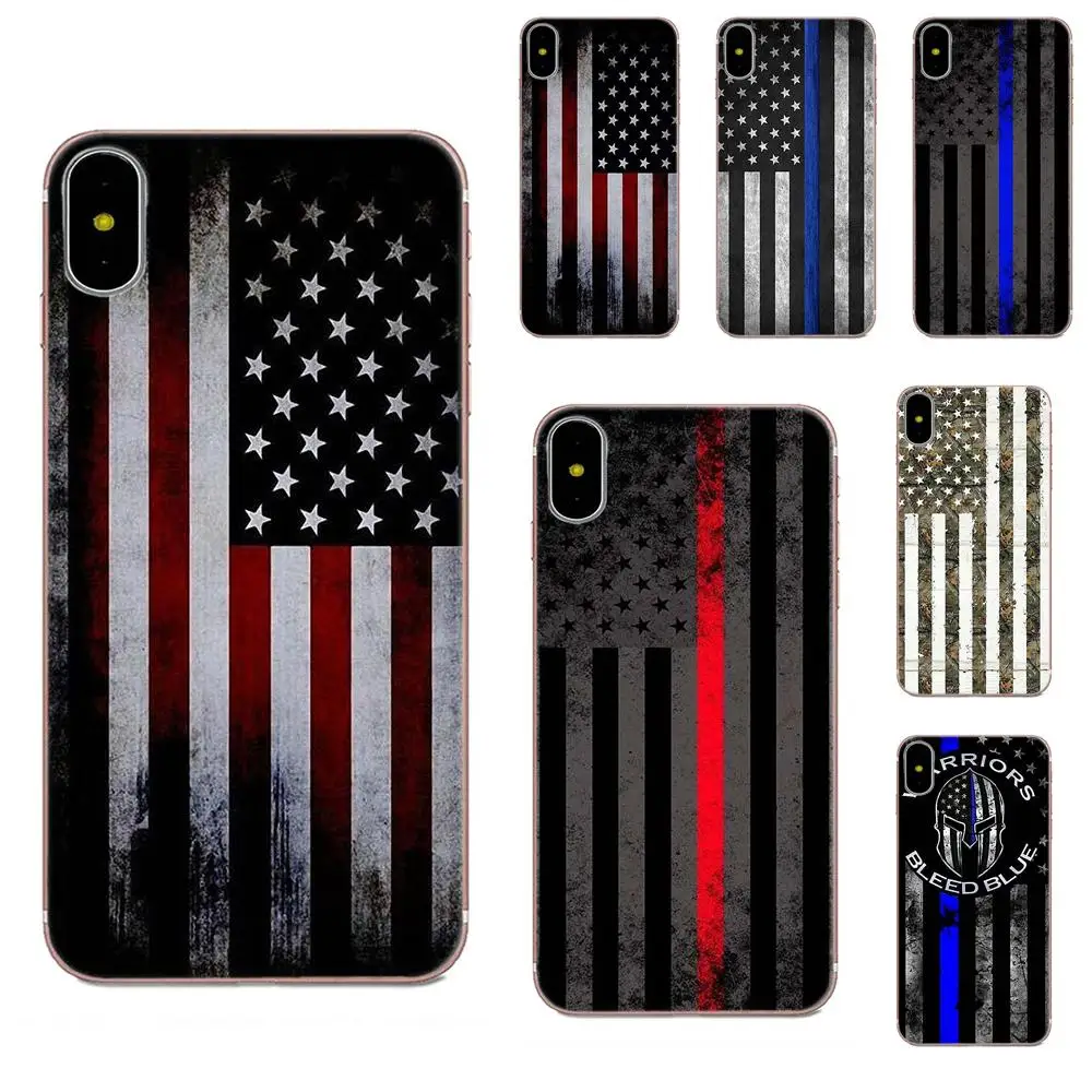 Тонкая синяя линия американского флага для Galaxy J1 J2 J3 J330 J4 J5 J6 J7 J730 J8 2015 2016 2017 2018 мини