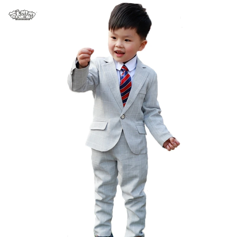 Торжественный Свадебный блейзер для мальчиков брюки Комплекты из 2 предметов