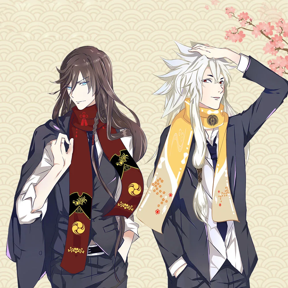 Зимние унисекс шарф с рисунком из аниме Touken Ranbu Online Микадзуки мунечика кашу киемицу Косплэй шейный платок студенческий шарф, подарок на Рождество