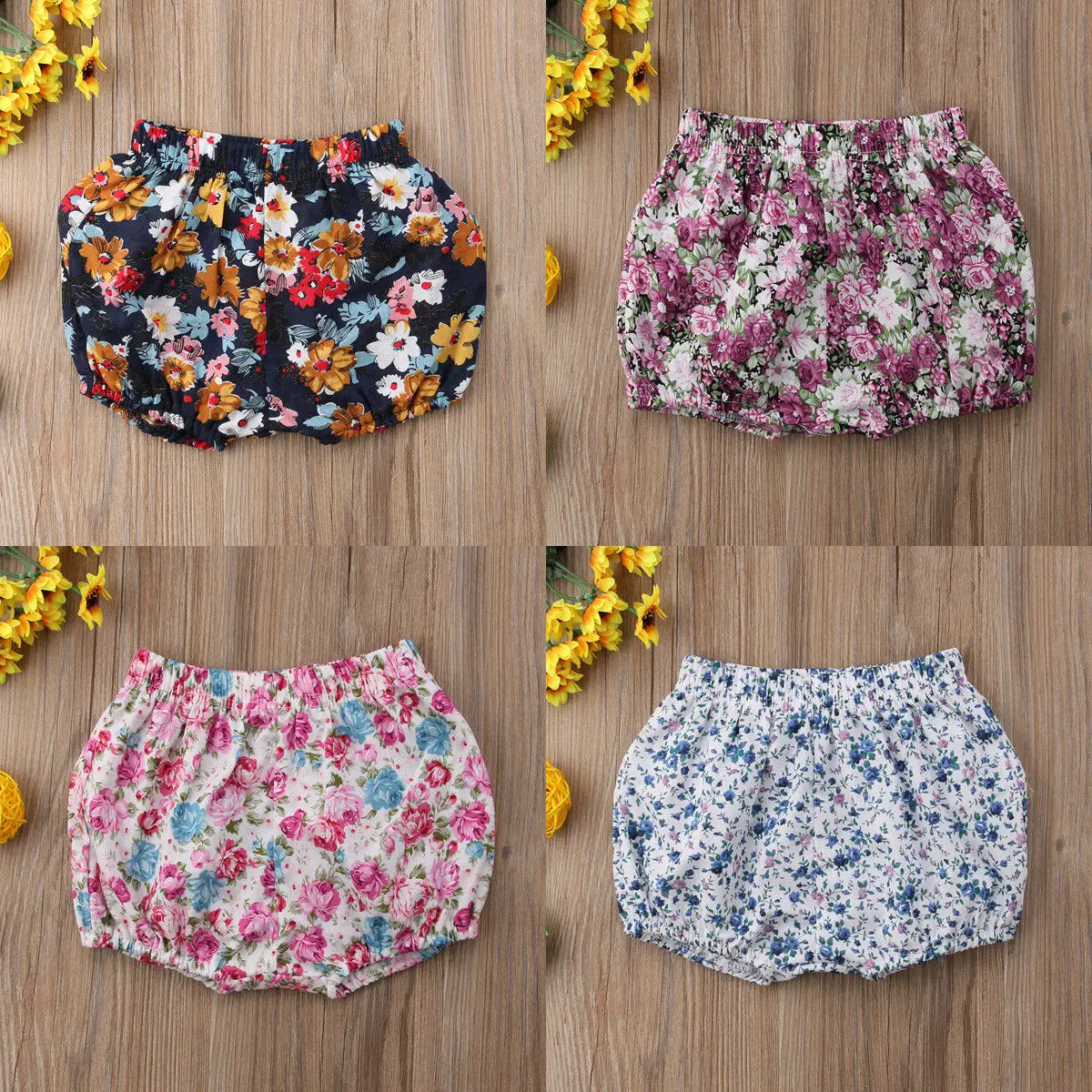 Шорты из хлопка с цветочным принтом для маленьких девочек летние шорты оптовая