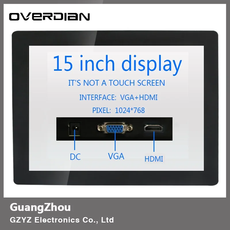 3 5-дюймовый ЖК-монитор с промышленным управлением/дисплей VGA/HDMI интерфейс 15/15*1024