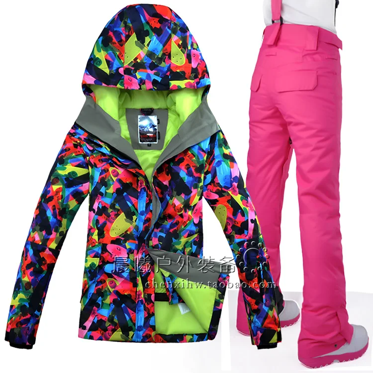 Женский лыжный костюм GSOU ветронепроницаемая водонепроницаемая куртка для